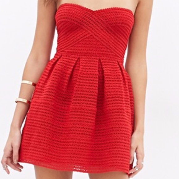 Red Sweetheart Mini Dress - Picture 2 of 7